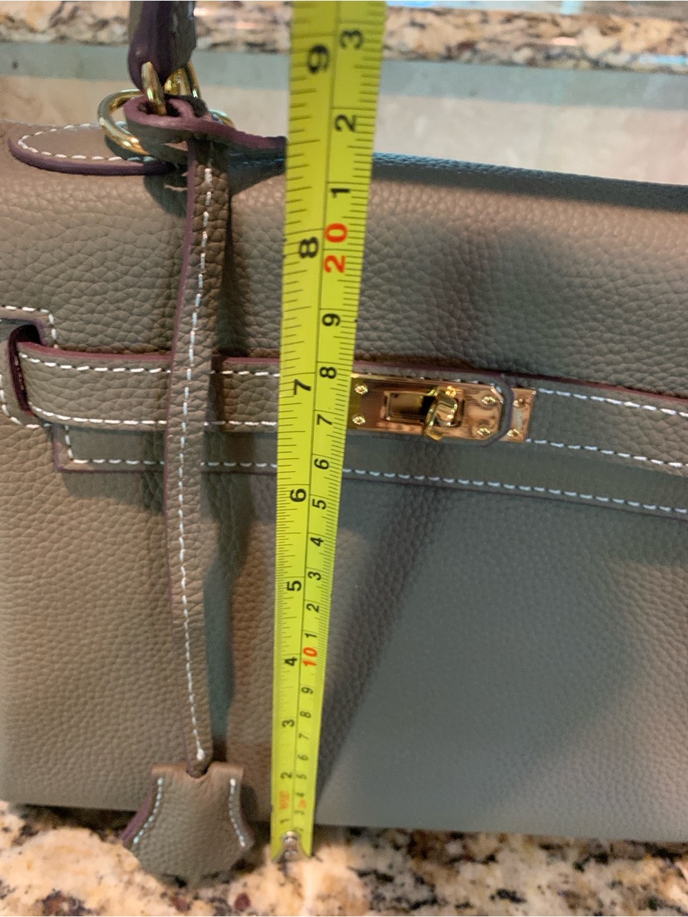 Designer Inspired Taupe Crossbody New - Picture 5 of 7